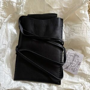 Free People Black Leather Crossbody Bag